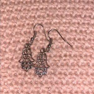 Small hand pendant earrings
